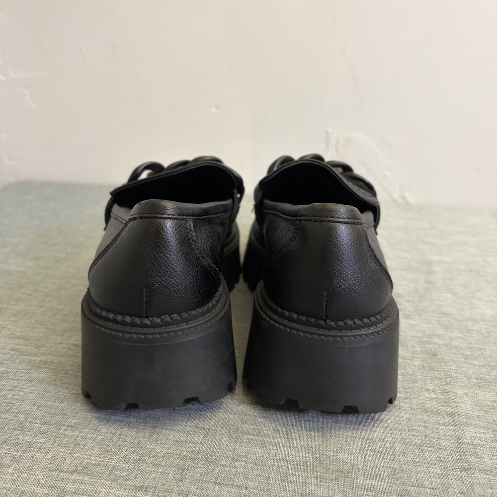 DV Dolce Vita Loafers Women 9 Black Larazzo Chunky Lug Sole Chain Detail - Picture 5 of 12